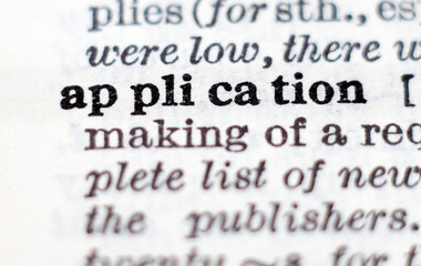 Obraz premium Definition of word application