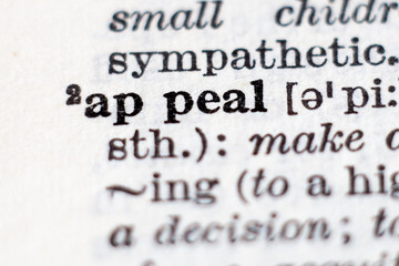 Obraz premium Definition of word appeal