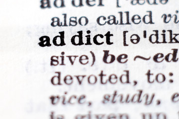 Obraz premium Definition of word addict