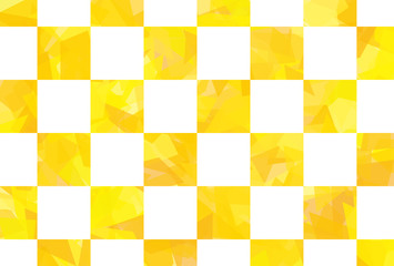 はがきサイズ比率の市松模様セロハン風背景素材(黄色)