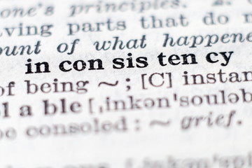 Obraz premium Definition of word inconsistency
