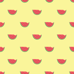 Watermelon Seamless Pattern hand drawn. Vector Illustration