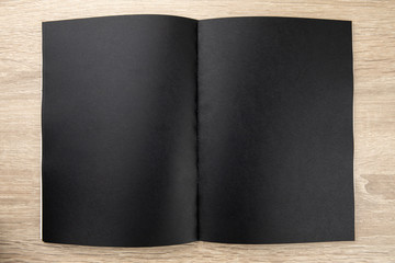 Open notebook with blank pages