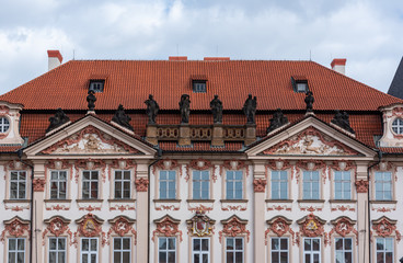 Fototapeta na wymiar Facade of romantic building in Prague