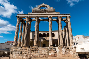 Fototapeta premium The ancient Roman Temple of Diana in Merida, Spain