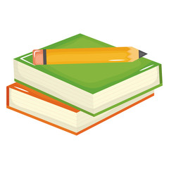 pile text books school with pencil