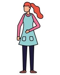 woman character standing female on white background