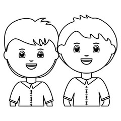 cute little students boys characters