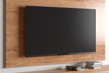 TV mock up on the cabinet