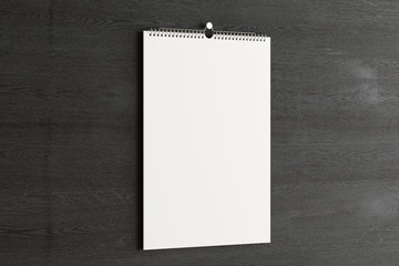 Blank calendar mock up on the wall.