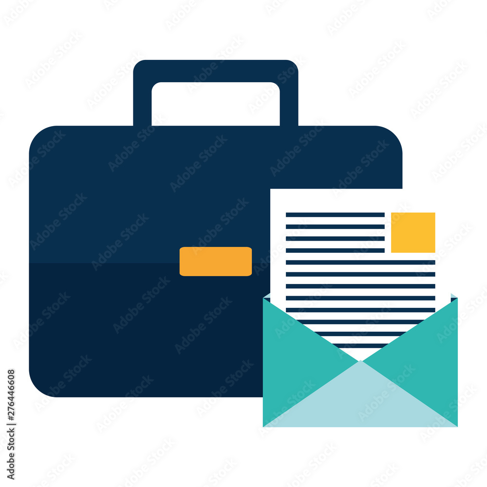 Poster business briefcase envelope send email