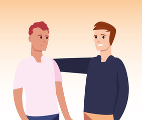 happy young people flat design