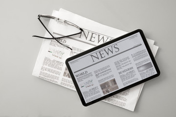 daily newspaper reading concept