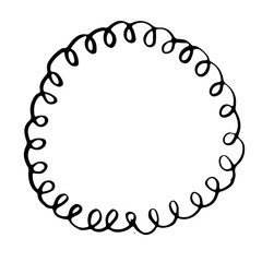 Round Frame, grunge textured hand drawn element, vector illustration isolated on white background