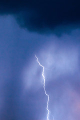 lightnings and thunder bolt strike at summer storm
