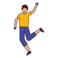 happy young people flat design