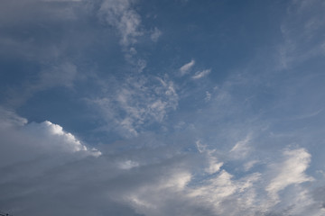 blue sky with clouds background, summer time, beautiful sky