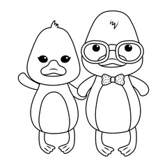 Couple of ducks cartoons design