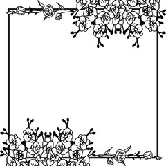 Vector illustration decor of card with various pattern flower frame