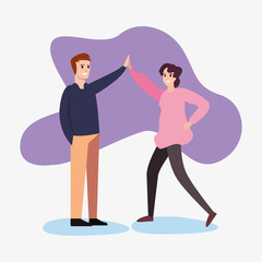 happy young people flat design