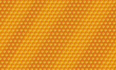 Honeycomb background. Vector pattern for honey, food and bees related subjects