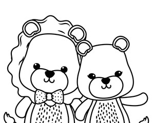 Couple of lioness and lion design