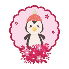 Penguin cartoon with hat design