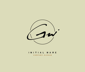 G W GW Beauty vector initial logo, handwriting logo of initial signature, wedding, fashion, jewerly, boutique, floral and botanical with creative template for any company or business.