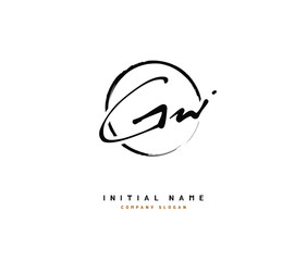 G W GW Beauty vector initial logo, handwriting logo of initial signature, wedding, fashion, jewerly, boutique, floral and botanical with creative template for any company or business.
