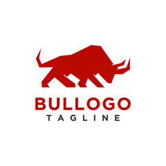 Bull logo design simple minimalist style for business or company brand