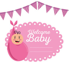 label of baby and party banner decoration