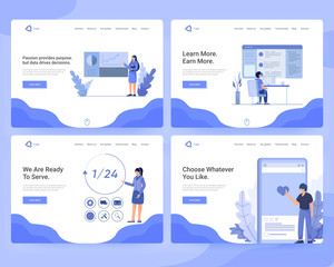Set of landing page template for web and app development