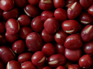 Macro Close-up of Adzuki Beans, Vigna angularis, Food Background