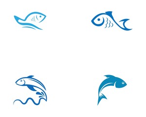 Fish logo template. Creative vector symbol of fishing