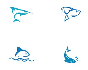 Fish logo template. Creative vector symbol of fishing