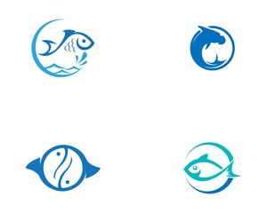 Fish logo template. Creative vector symbol of fishing