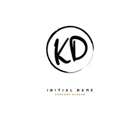 K D KD Beauty vector initial logo, handwriting logo of initial signature, wedding, fashion, jewerly, boutique, floral and botanical with creative template for any company or business.