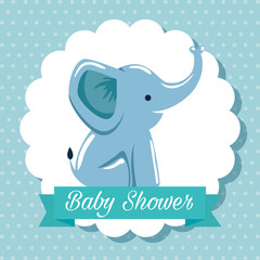 label of elephant with ribbon message decoration