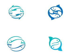 Fish logo template. Creative vector symbol of fishing