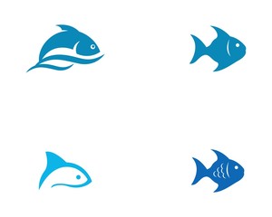 Fish logo template. Creative vector symbol of fishing
