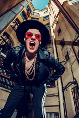 fashionable punk man