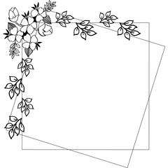 Vector illustration leaf flower frames with template