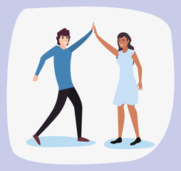 happy young people flat design