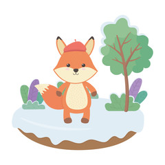 Fox cartoon design vector illustrator