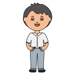 cute little student boy character