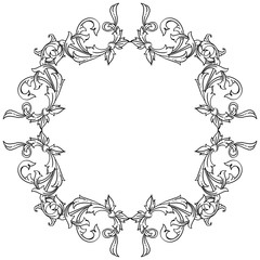 Vector illustration design of card with various pattern art leaf flower frame