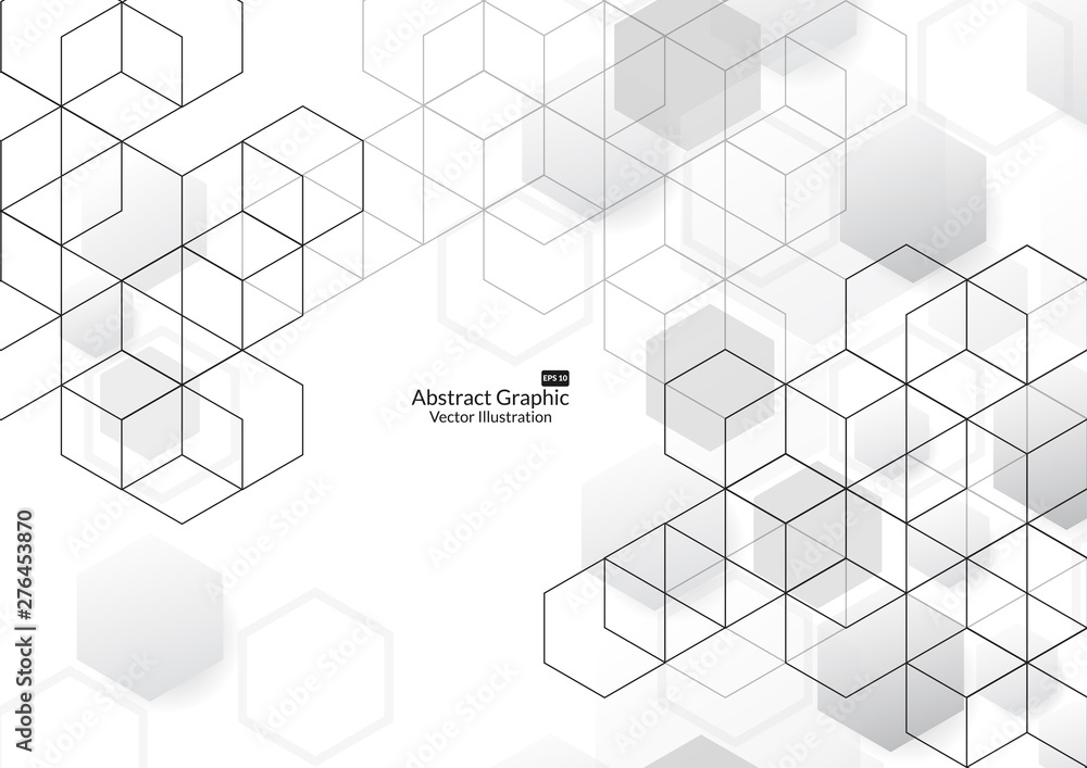 Aufkleber abstract boxes background. modern technology with square mesh. geometric on white background with li