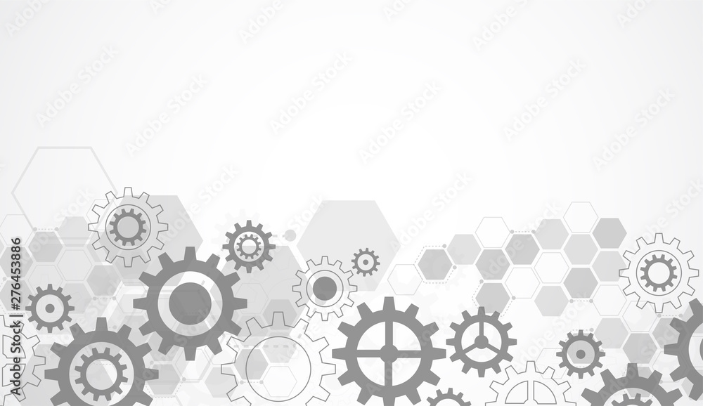 Poster abstract technology of science background. futuristic interface with geometric shapes. vector illust