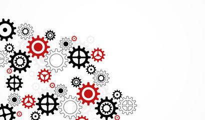 Gears wheels over white background. teamwork creative concept. colorful design. Vector illustration