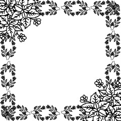 Vector illustration various beauty of flower frame for card
